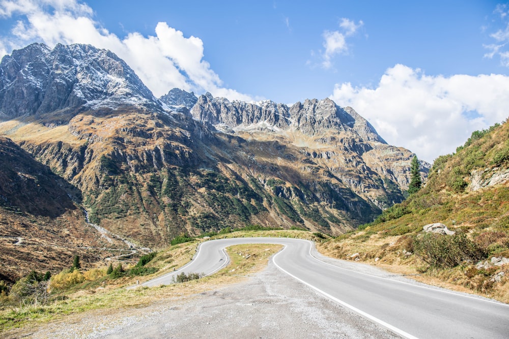 a road in the middle of a mountain range