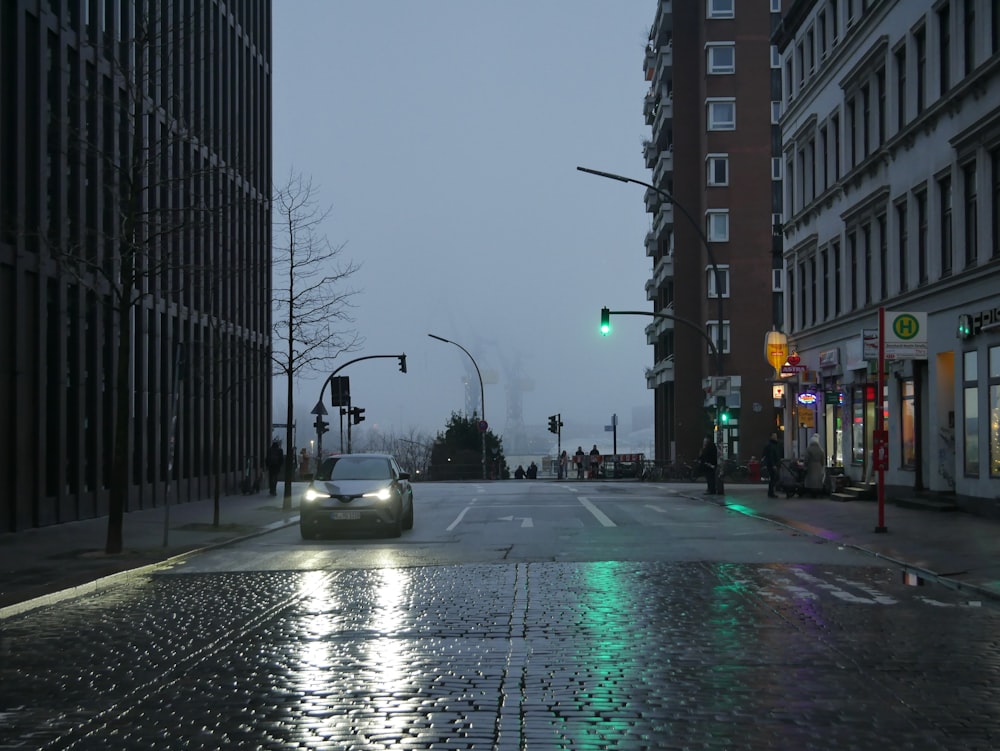 a car that is sitting in the street