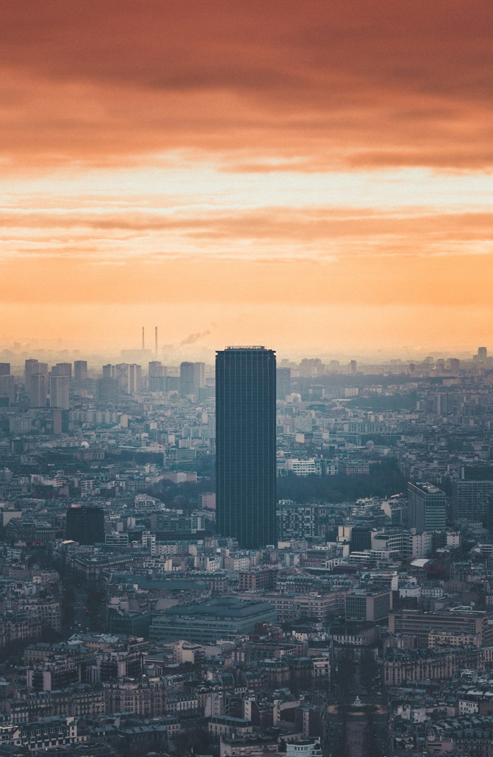 a view of a city from a tall building