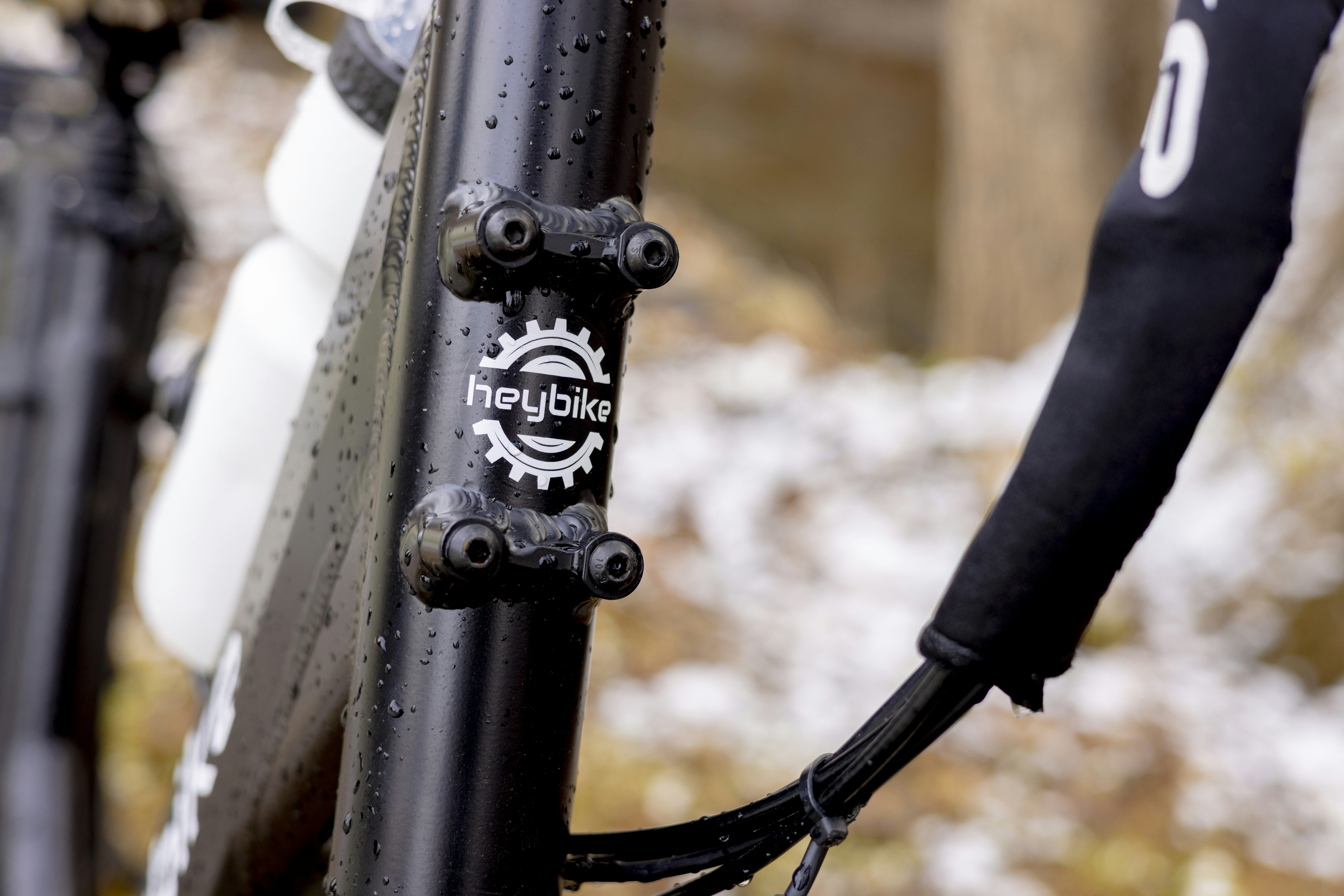 a close up of a bike's front brake