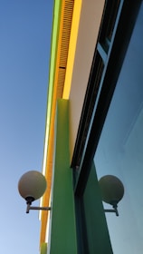 A freshly painted office building exterior with clean lines and vibrant colors.