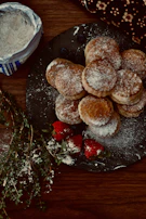 A delicious plate of fresh pastries and snacks ready to be enjoyed.