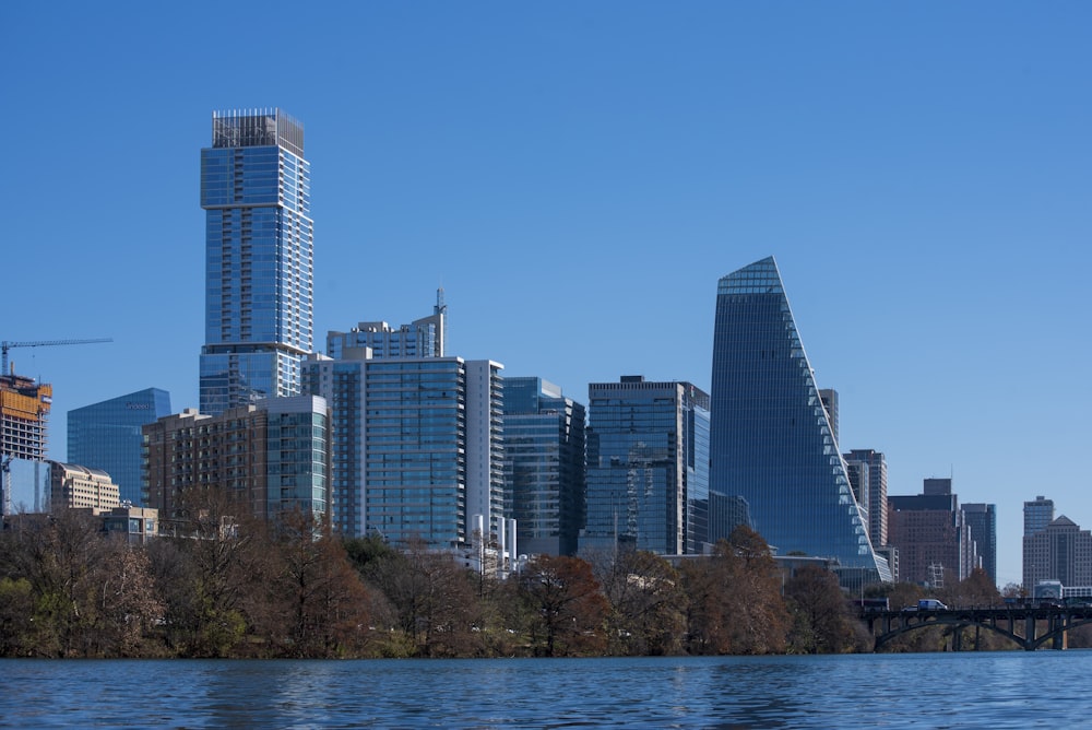 a view of a city from across the water