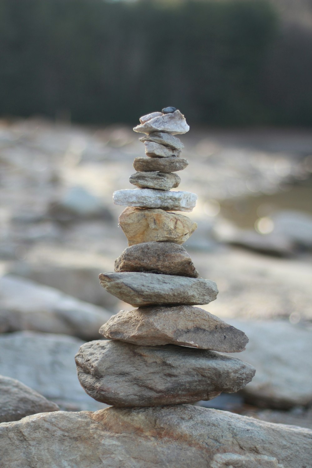 a pile of rocks stacked on top of each other