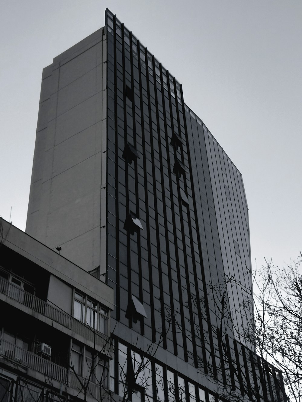 a very tall building with lots of windows