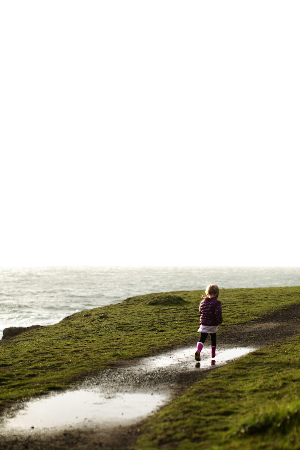 a little girl that is standing in the grass