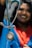 a woman holding a stethoscope up to her face