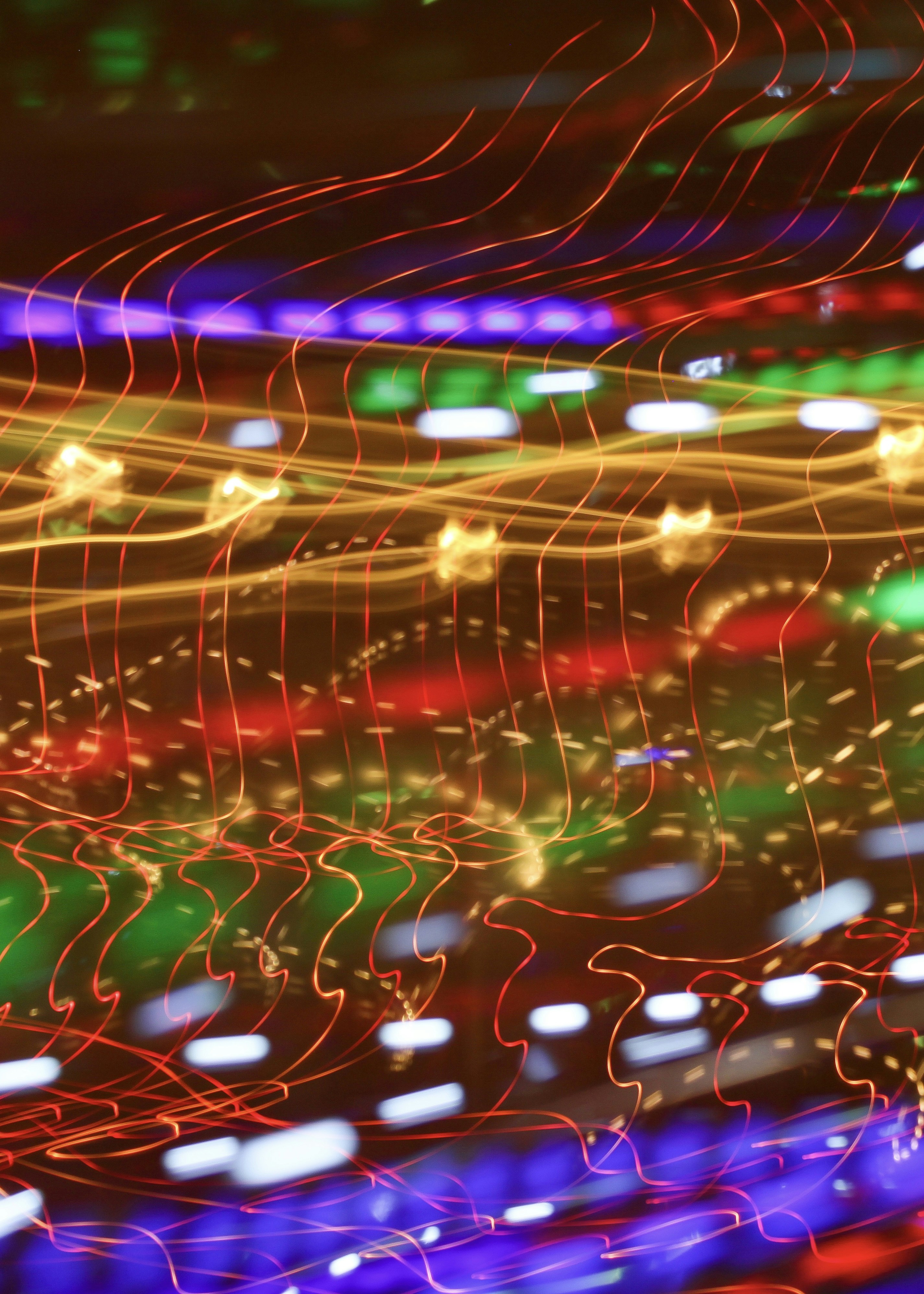 a blurry photo of a city at night