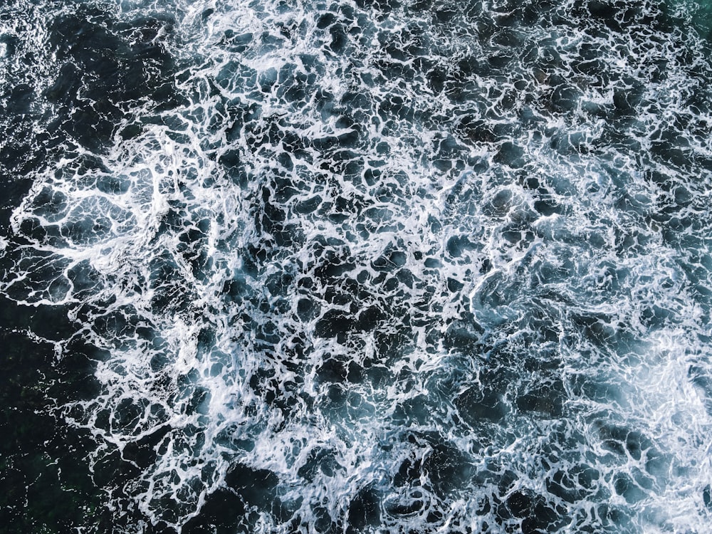 an aerial view of a body of water