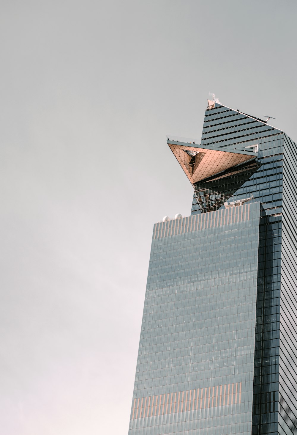 a very tall building with a bird on top of it