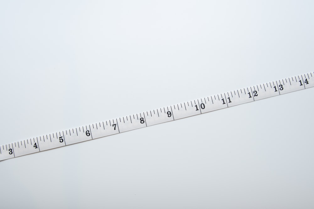 a measuring tape with a white background