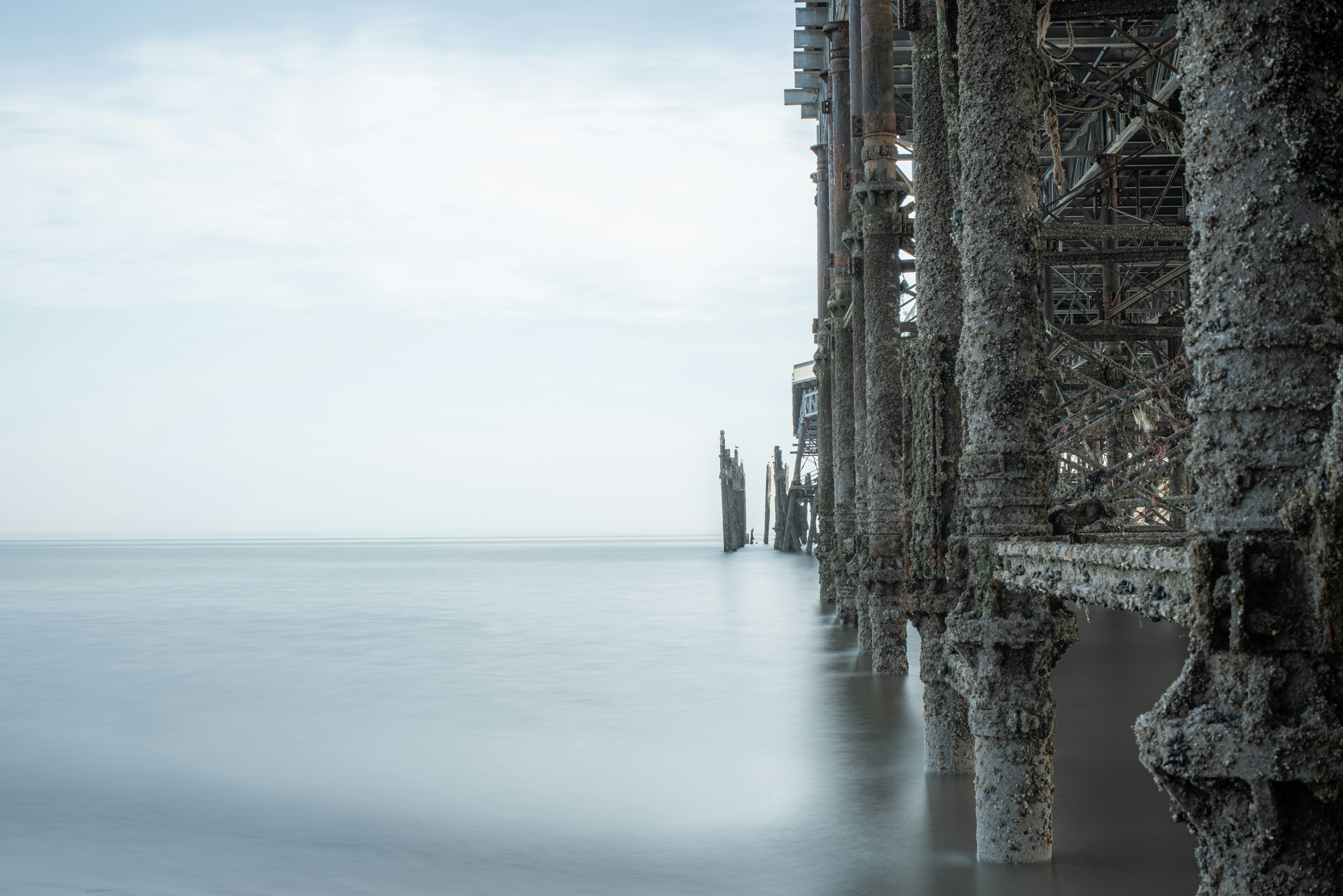 a view of the ocean from a pier