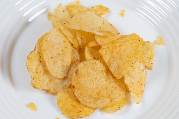 Ruffles Honey BBQ chips on plate