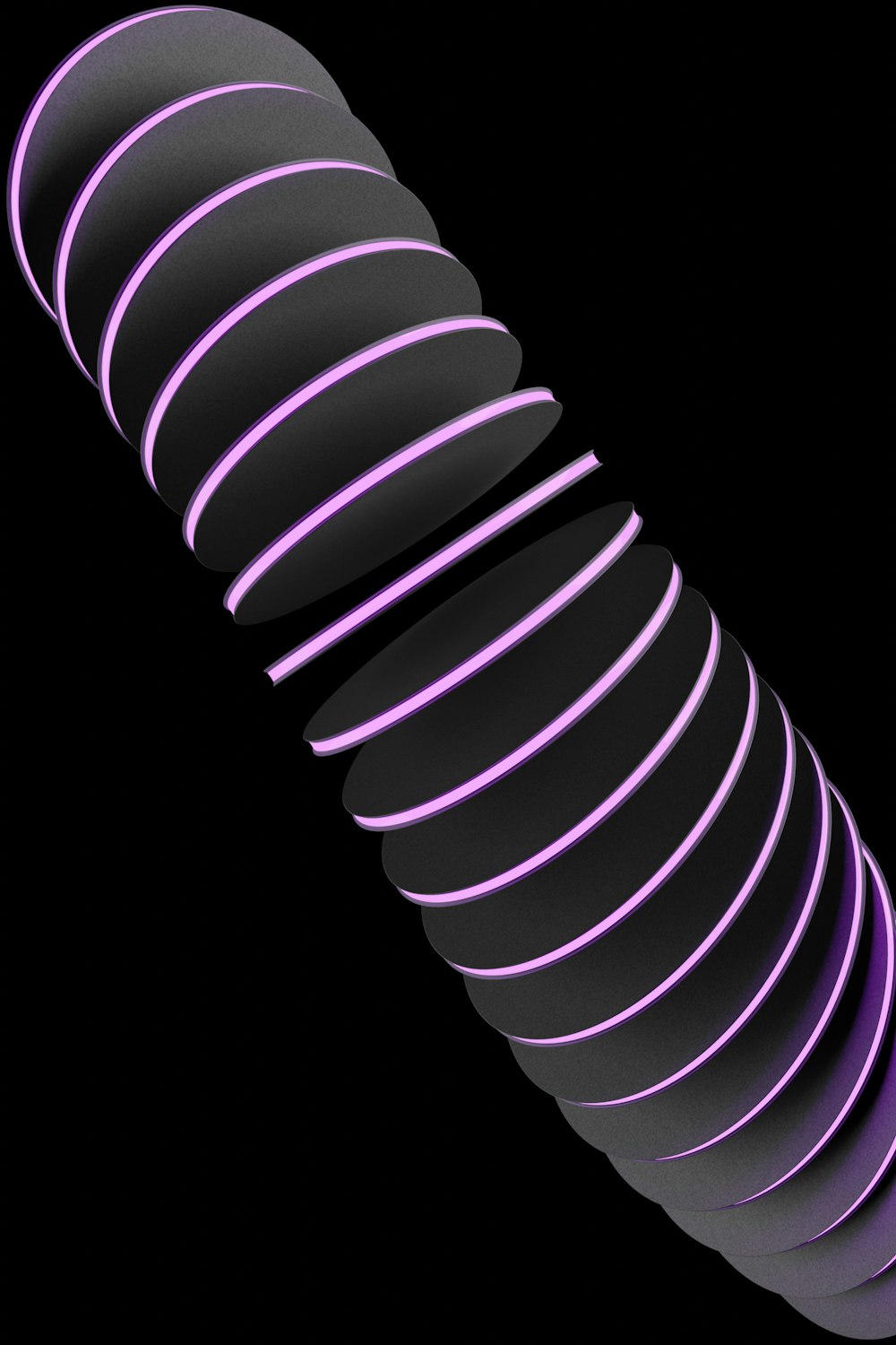 une spirale violette sur fond noir