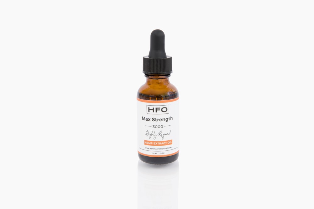 a bottle of hfo with a dropper