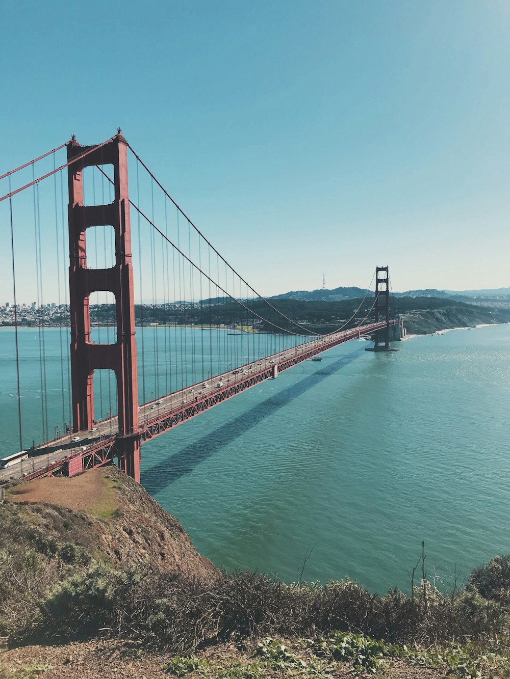 a view of the golden gate bridge in san francisco