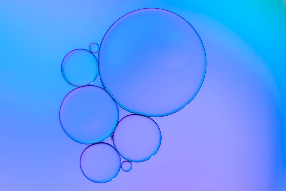 a group of bubbles floating on top of each other