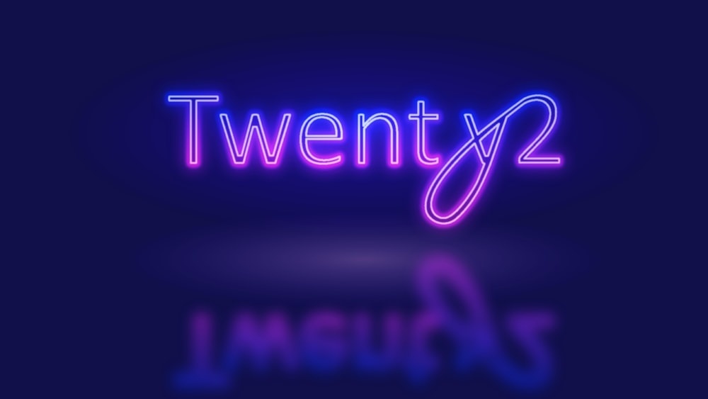 a neon sign that says twenty two