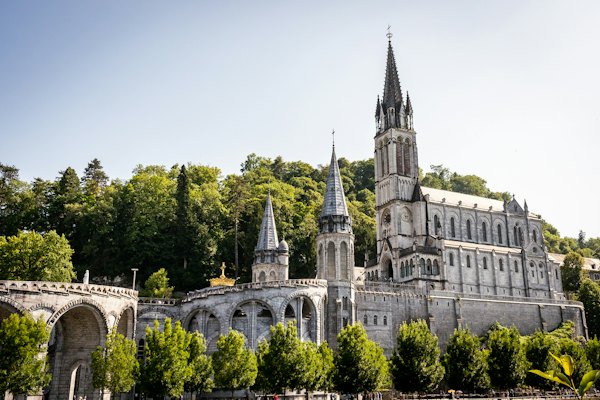 The basilicas from the esplanade — Lourdes, France