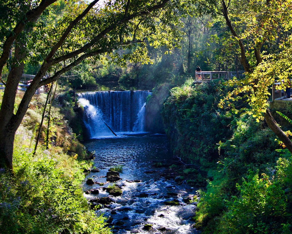 Ein kleiner Wasserfall mitten im Wald