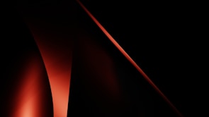 Abstract scientific visualization with sharp edges and contrasting white and orange tones.