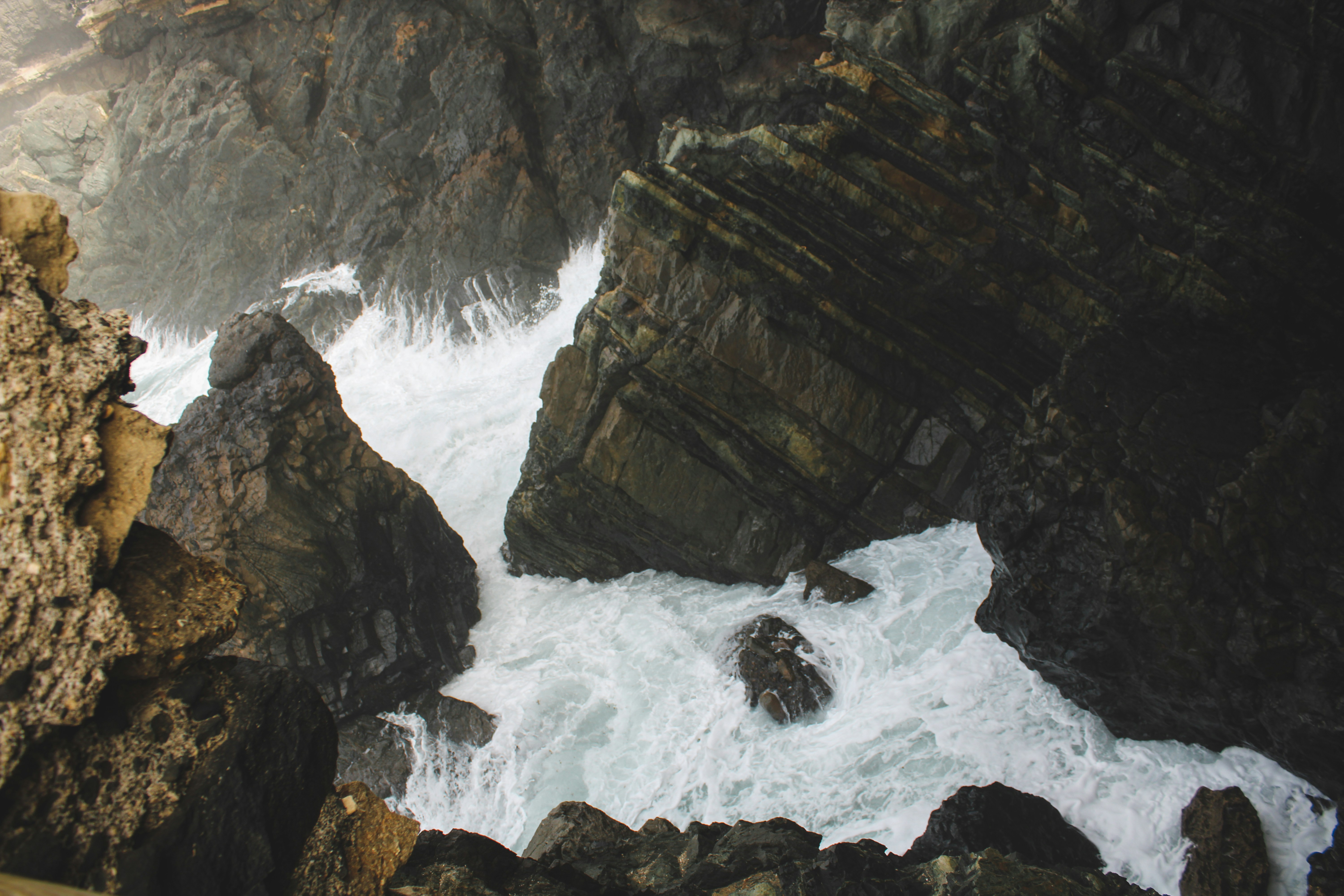 a view of the ocean from a cliff