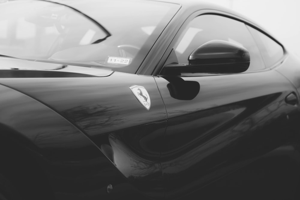 a close up of a car's side view mirror