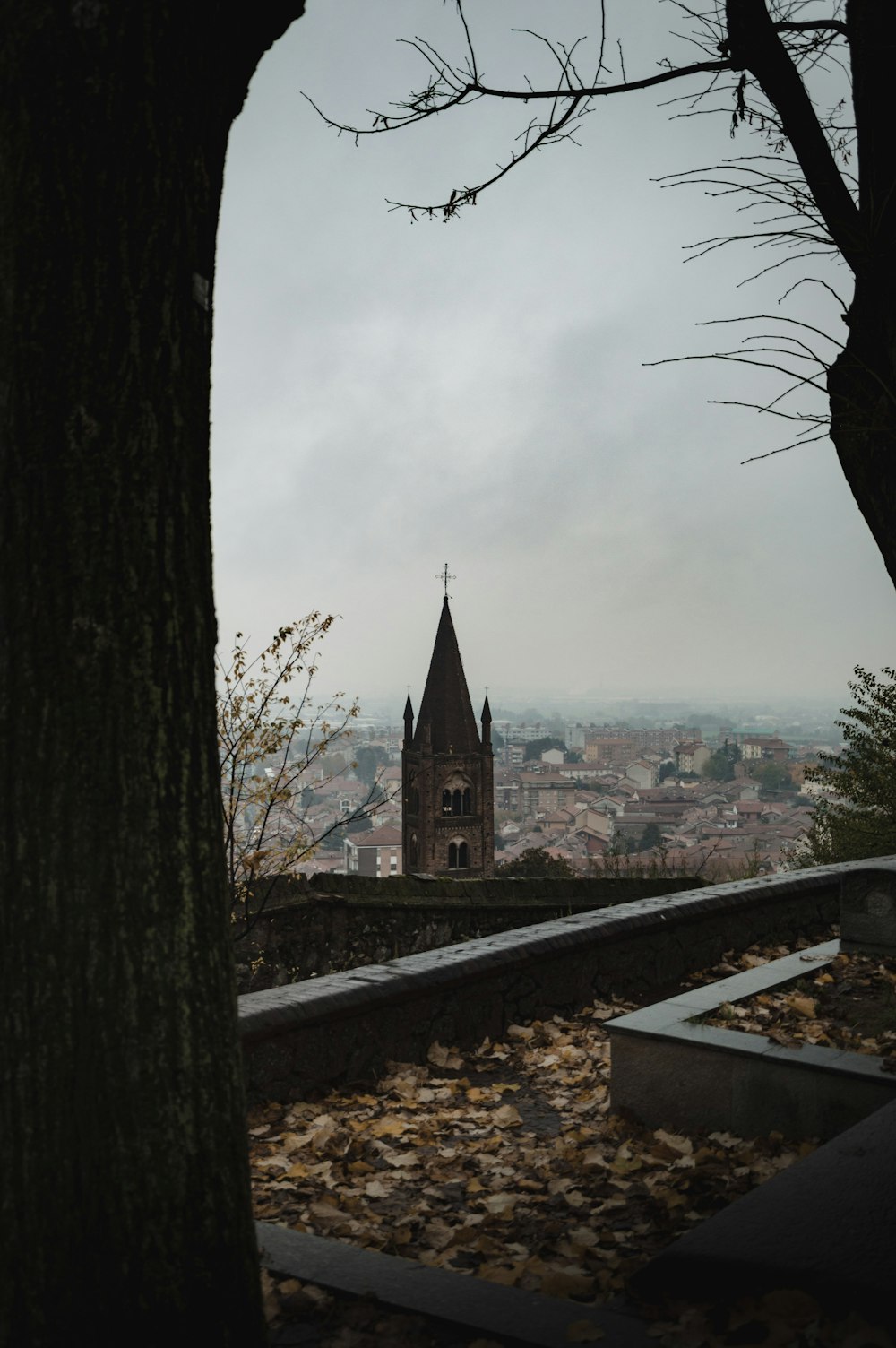 a view of a city from a hill top