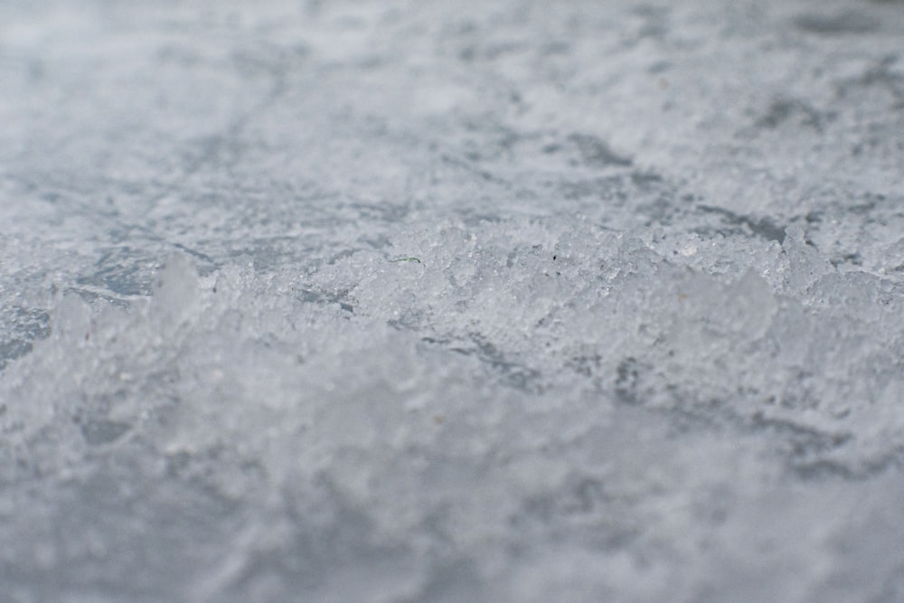 a close up view of ice on the ground