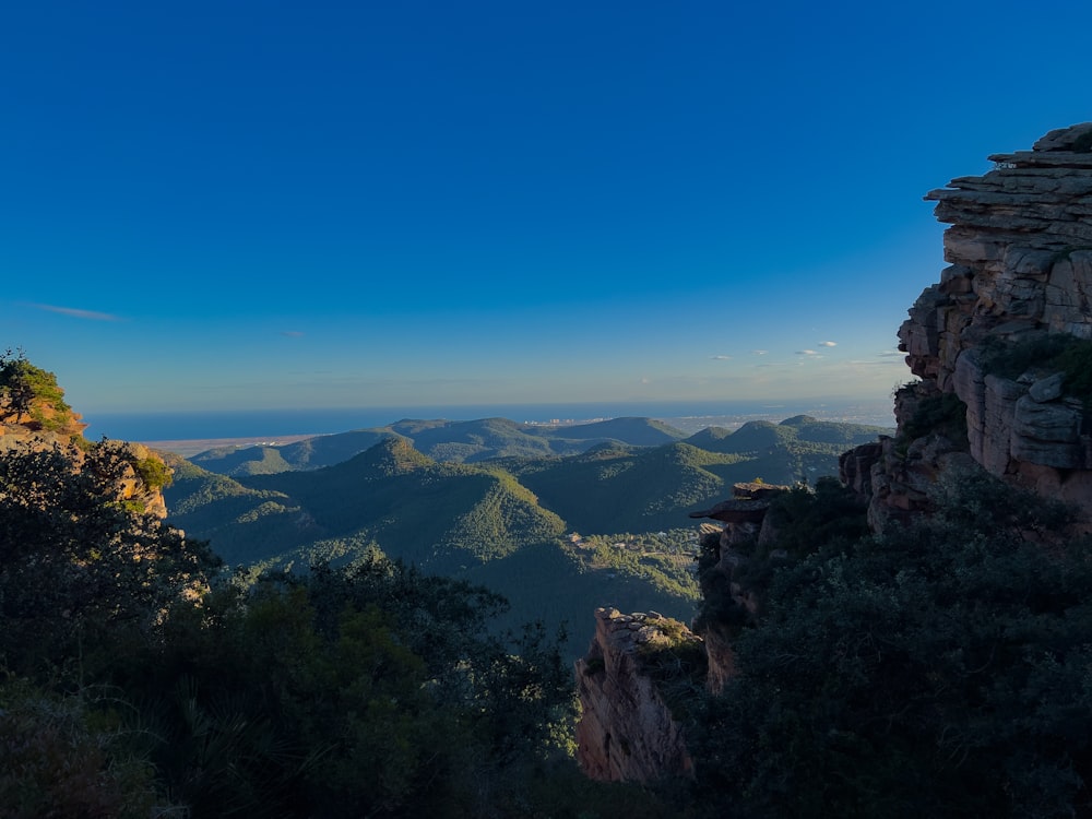 a view of the mountains from a high point of view