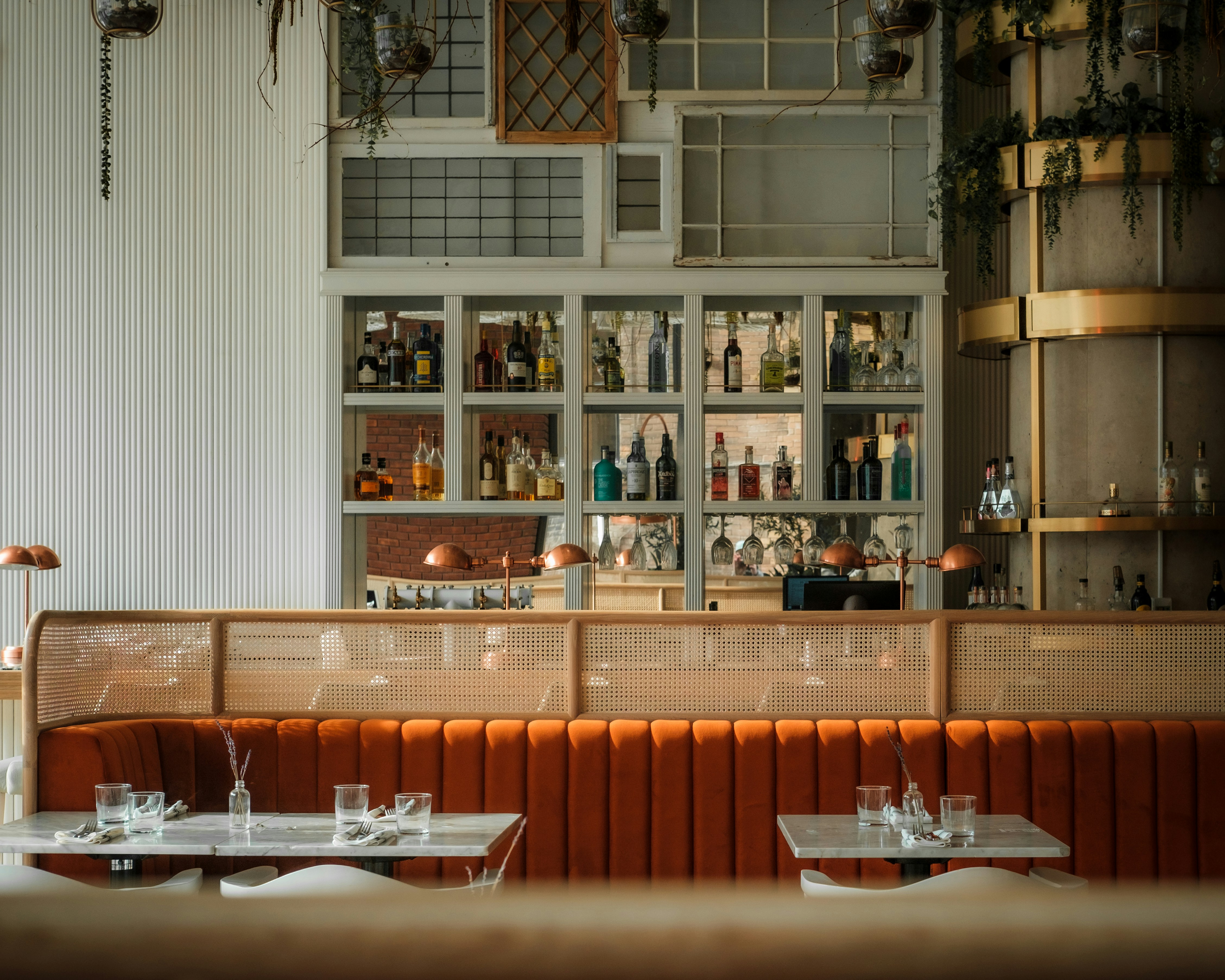 a view of a restaurant from the dining room
