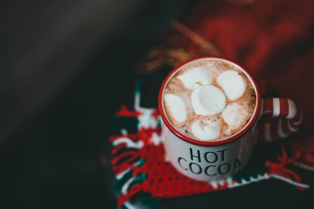 a cup of hot cocoa with marshmallows in it