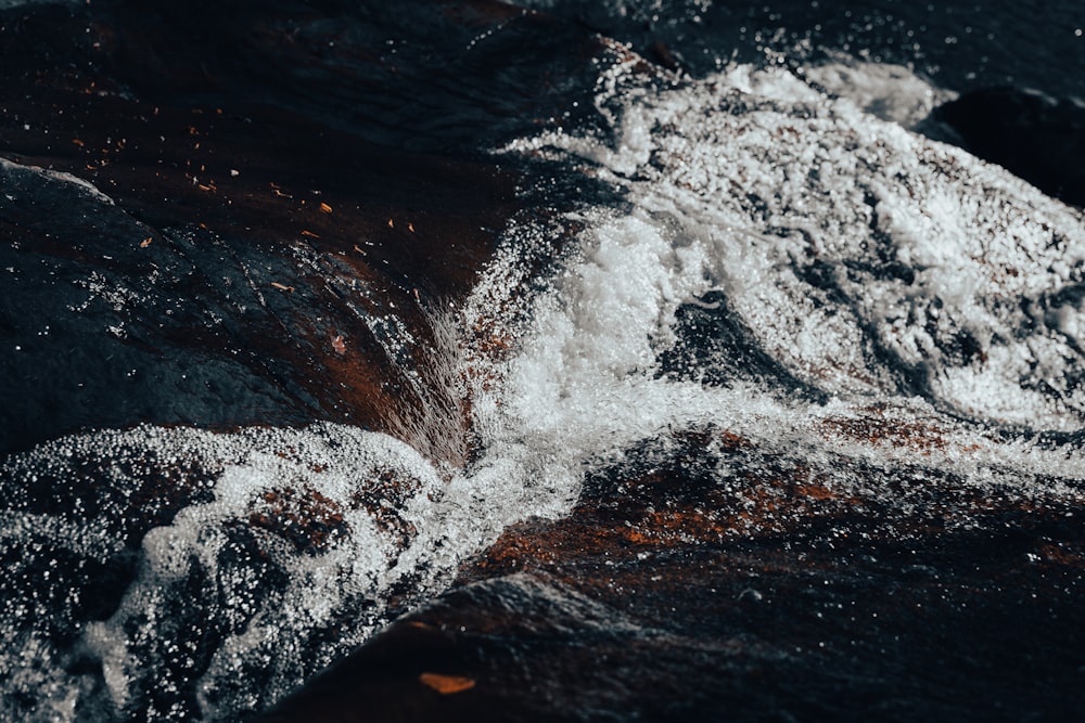 a close up of a wave on a body of water