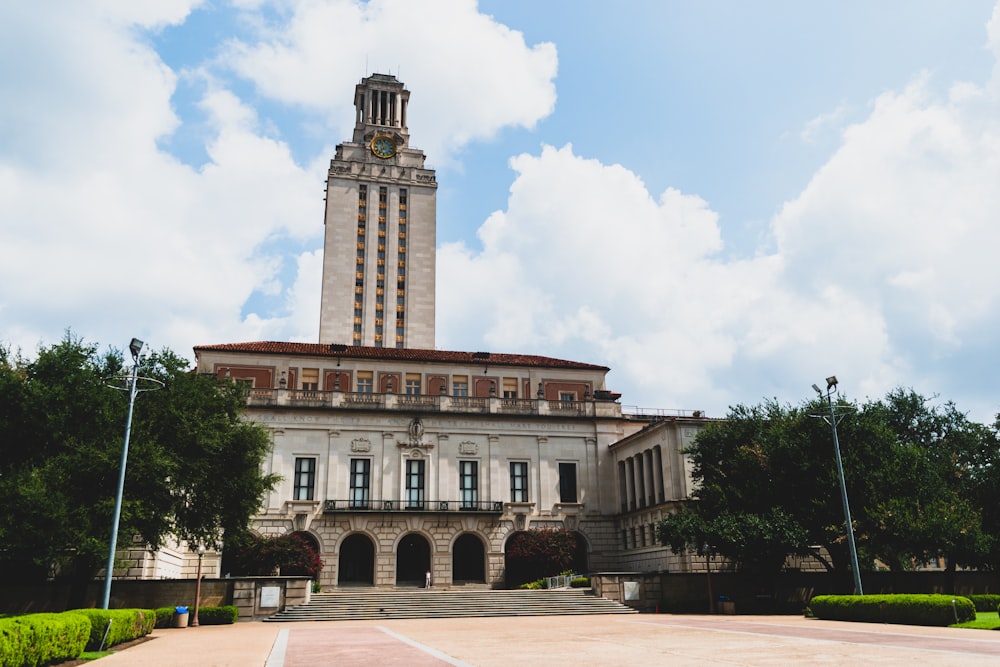 a large building with a clock tower on top of it