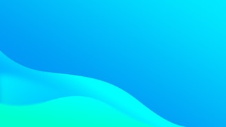 a blue and green background with wavy lines