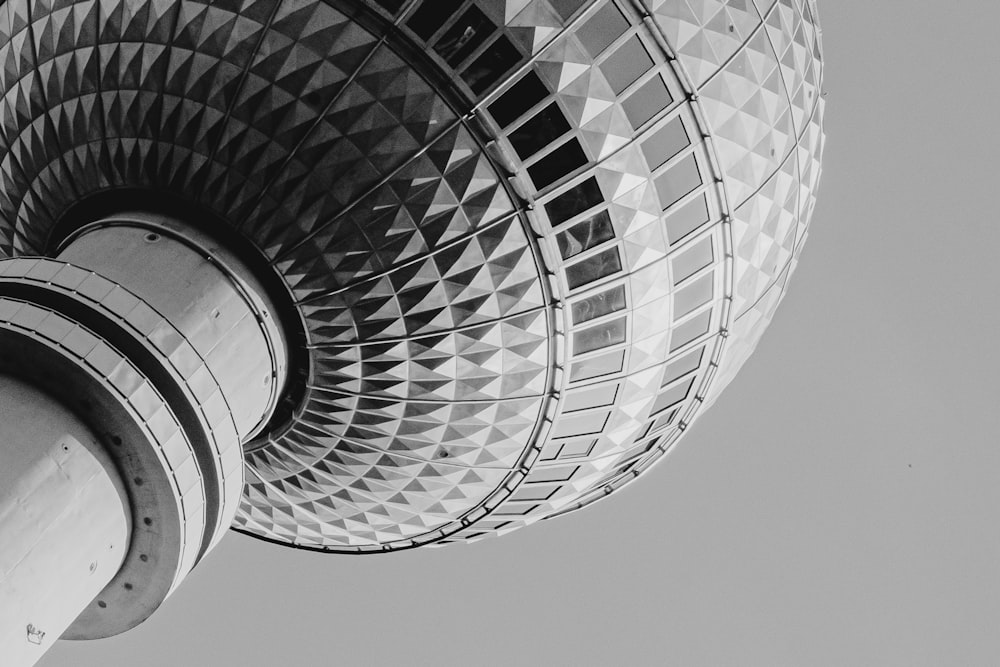 a black and white photo of the top of a building