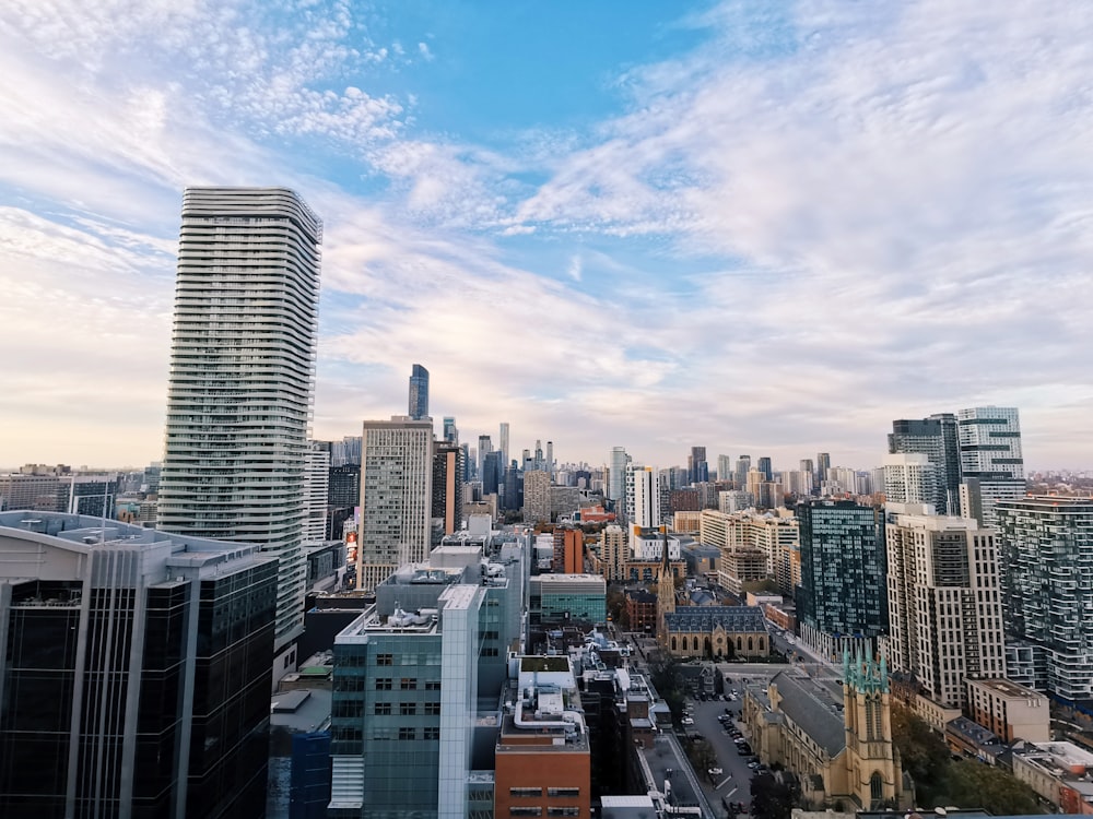 a view of a city from a high rise