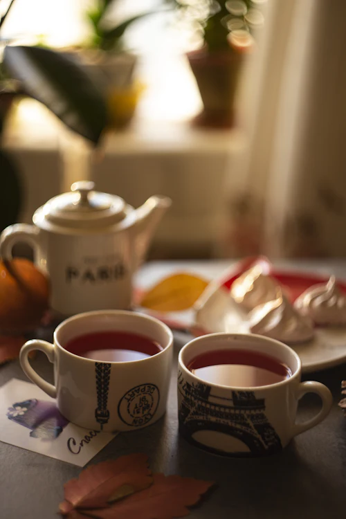 Tea cups on a table