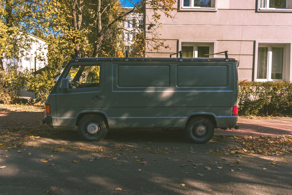 a van parked on the side of the road
