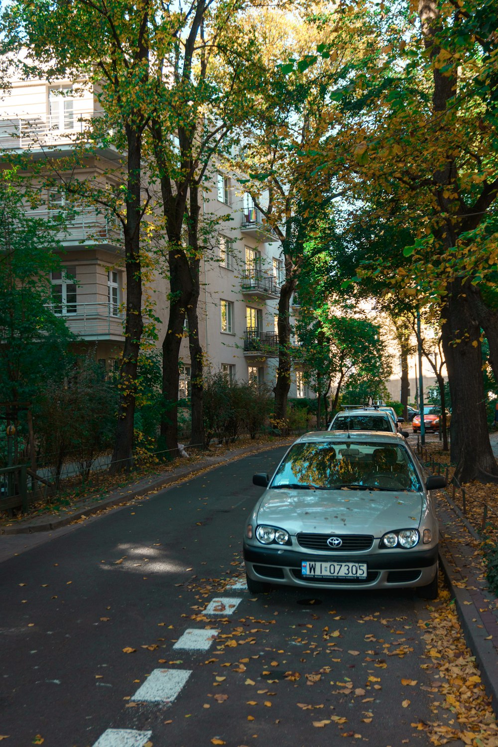 a car parked on the side of the road