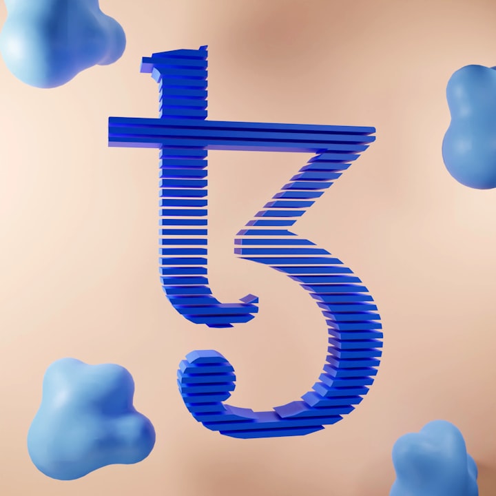 the number five is surrounded by blue balloons