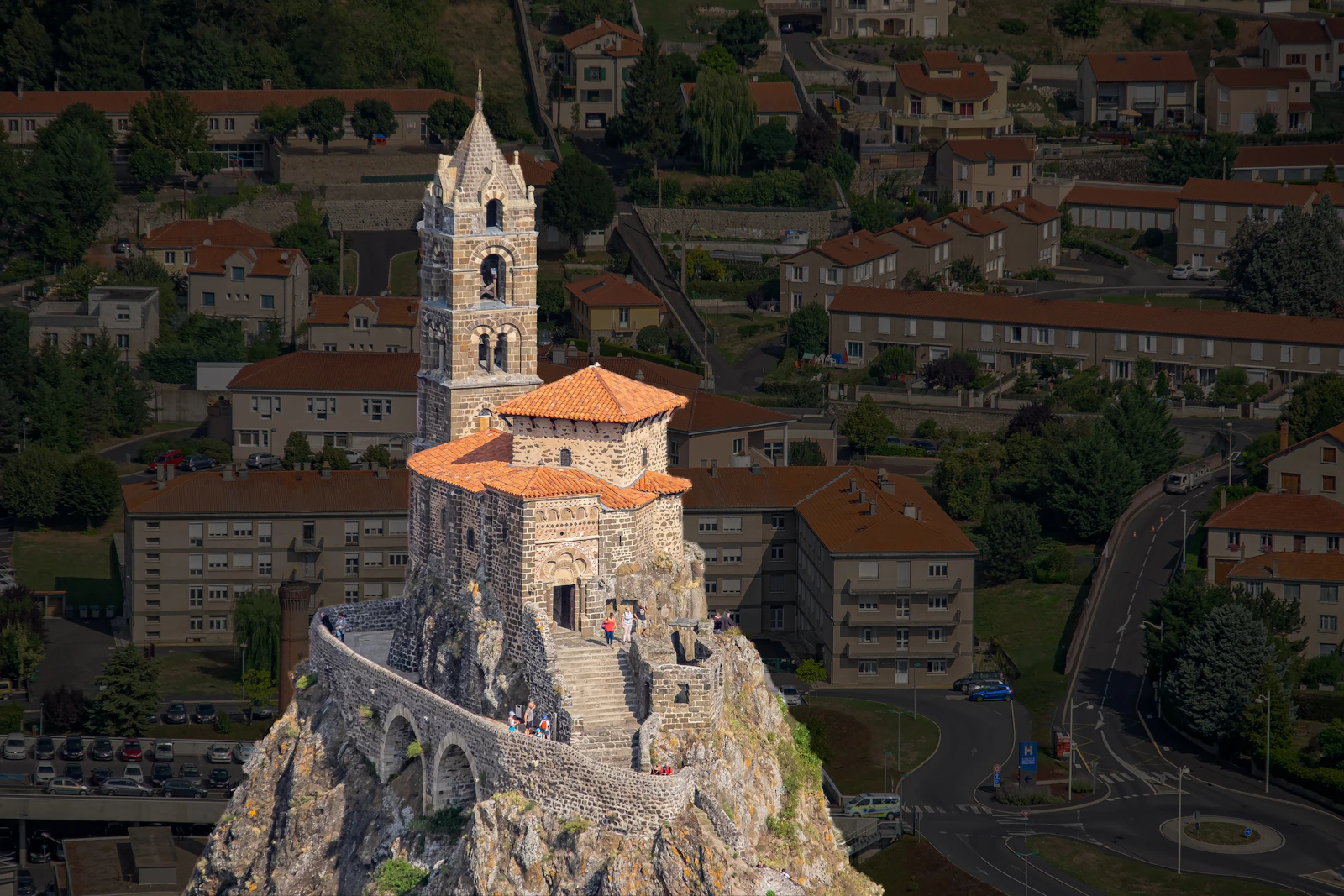 The chapel of Saint-Michel d’Aiguilhe on its volcanic needle — Le Puy-en-Velay, France