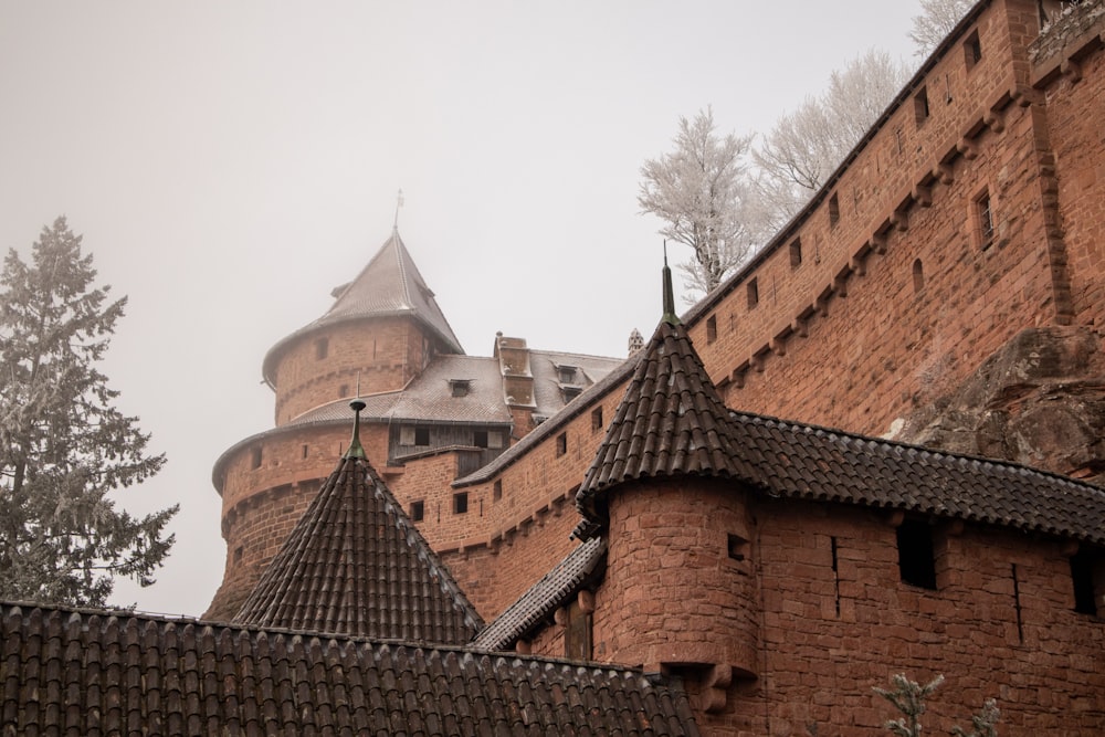 a castle with a clock tower on top of it