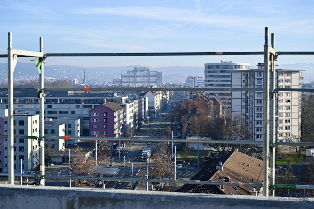 a view of a city from the top of a building