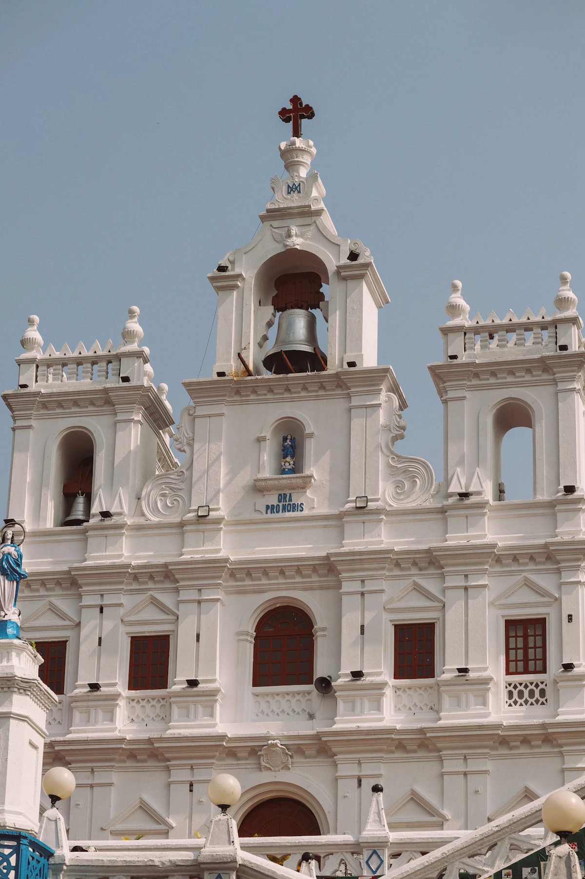 The white bell tower of Our Lady of the Immaculate Conception, Panjim