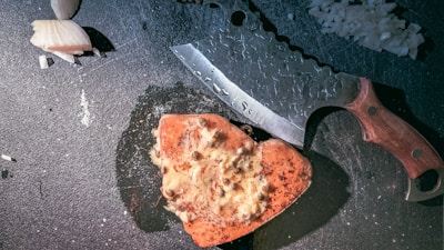 A quirky kitchen gadget chopping vegetables with a splash of humor.