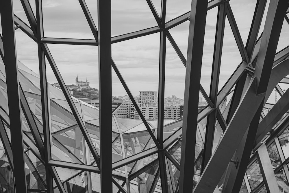 a black and white photo of the roof of a building