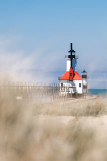 St Joseph, MI North Pier lighthouses from Tiscornia Park