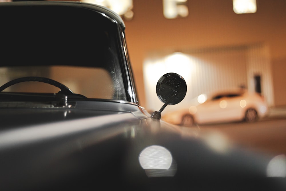 a close up of a car's hood ornament