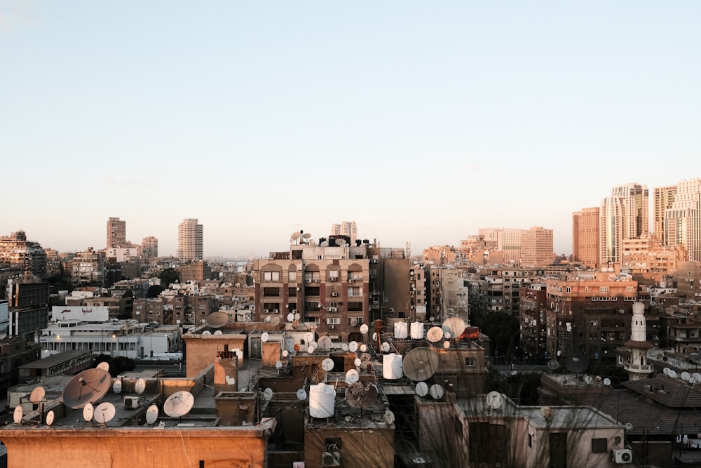 a view of a city from a rooftop